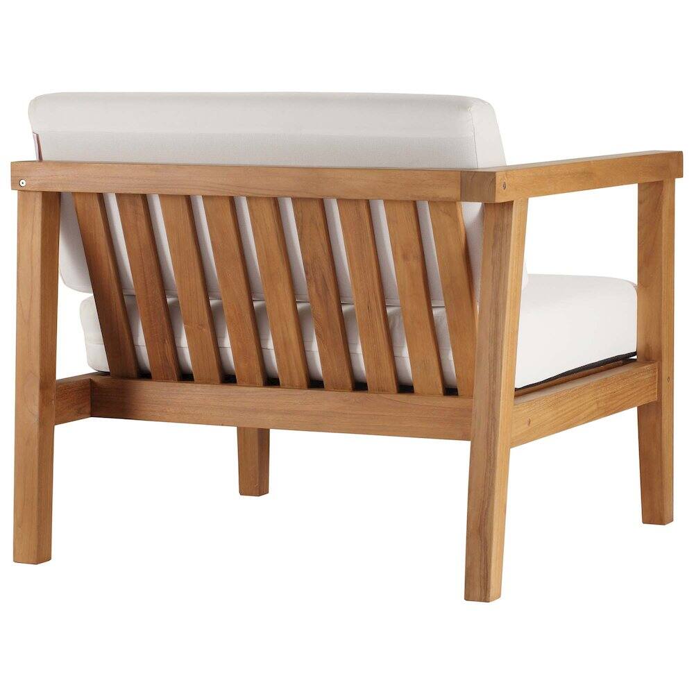 Left. Modway - Bayport Outdoor Patio Teak Wood Left-Arm Chair - White.