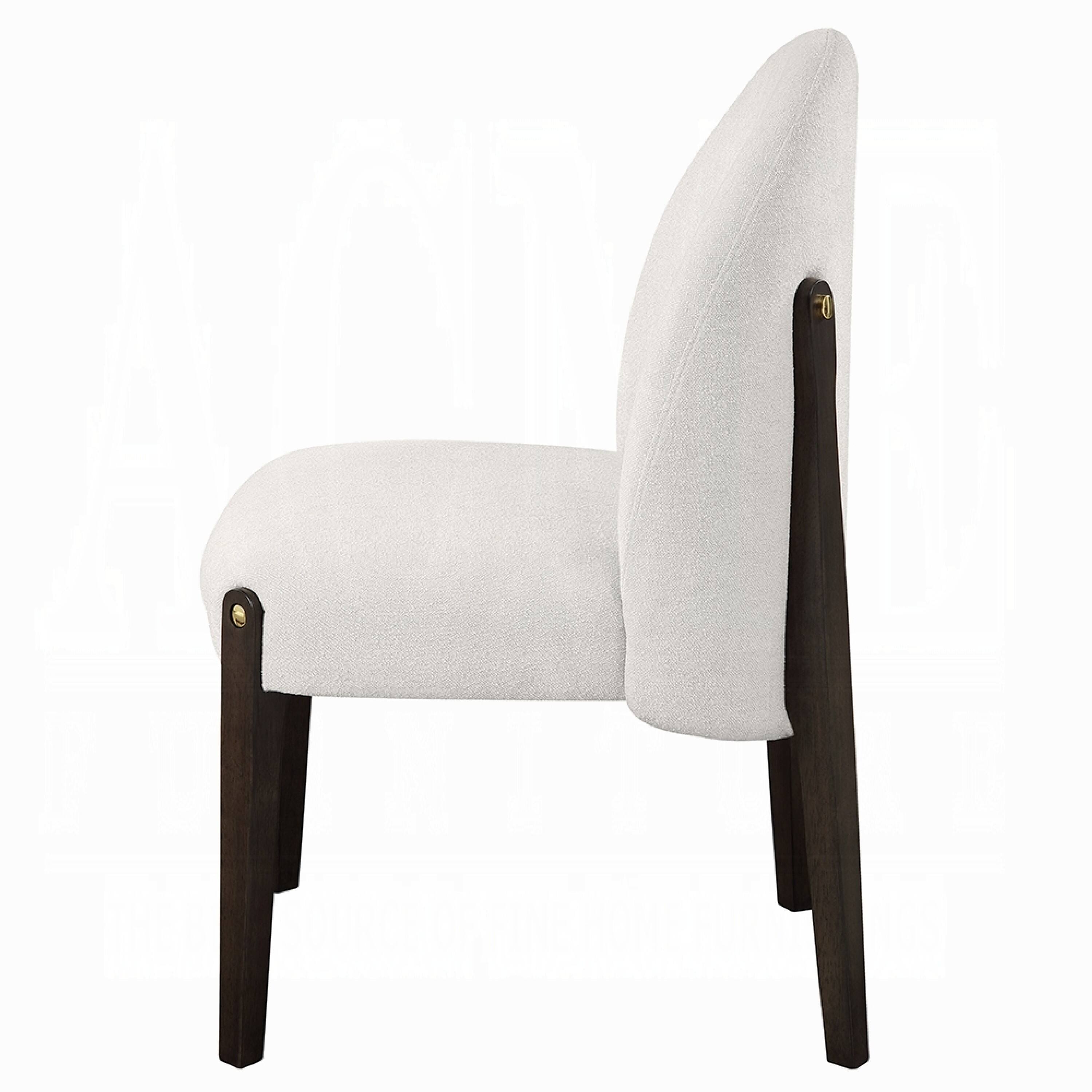 Alt View 2. Manhattan Lane - Jeh Side Dining Chair Set of 2, Beige Chenille - Beige, Espresso Brown.