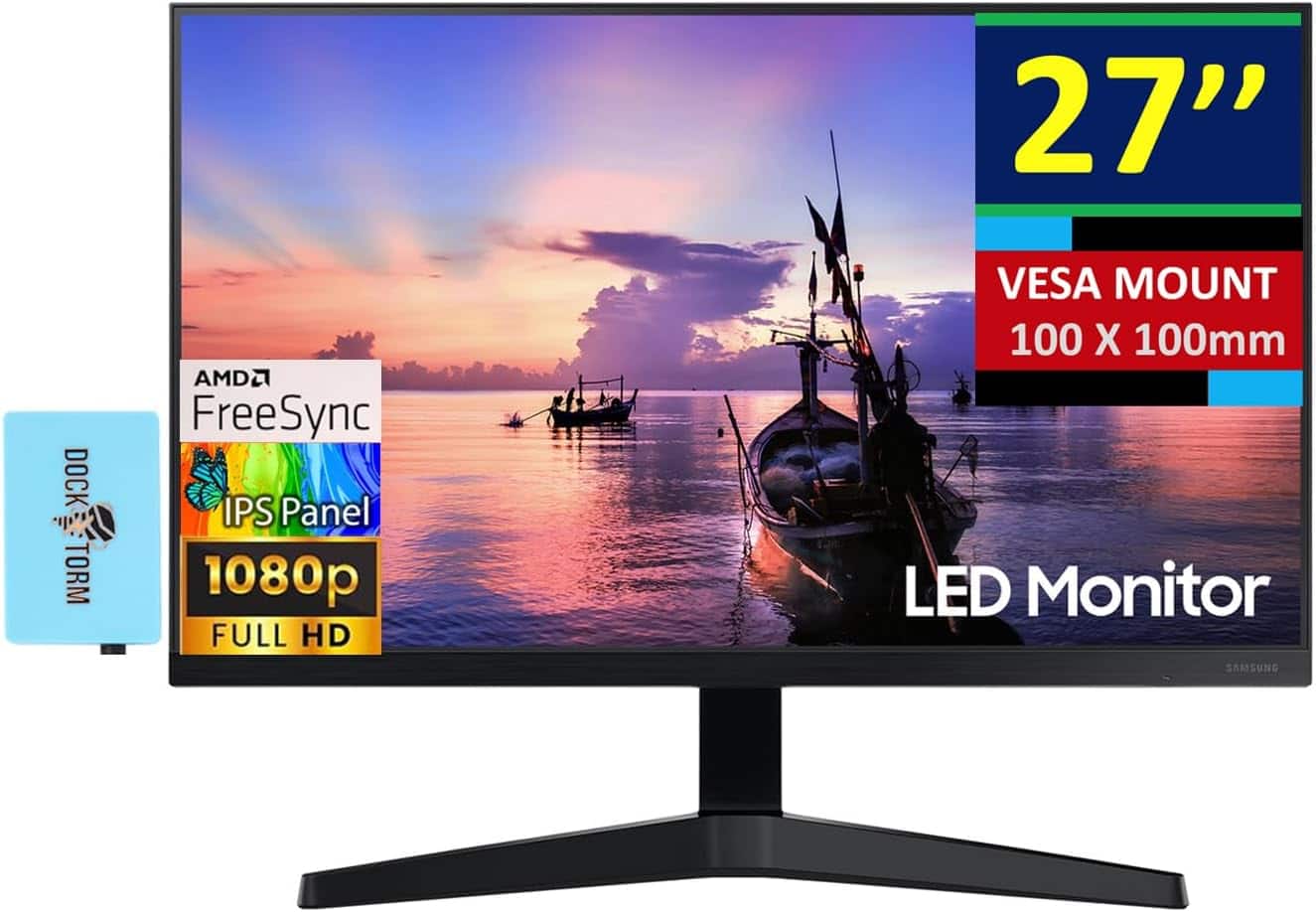 Samsung - T35F AMD FreeSync Monitor LF27T350FHNXZA 27" FHD IPS Display, VESA Mount (100x100mm) w/DKZ Hub - Dark Blue Gray