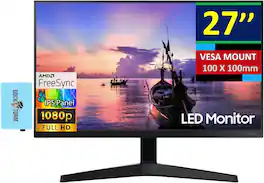 Samsung - T35F AMD FreeSync Monitor LF27T350FHNXZA 27" FHD IPS Display, VESA Mount (100x100mm) w/DKZ Hub - Dark Blue Gray