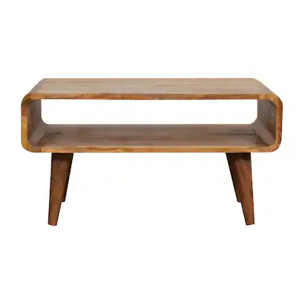 Front. Artisan Furniture - Artisan Furniture Solid Wood Open Oak-ish Media Unit, 1 Open Slot, Brown - Beige.