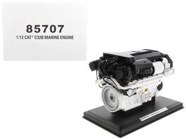 CAT Caterpillar C32B Marine Engine Replica "High Line Series" 1/12 Diecast Model by Diecast Masters - Black And White