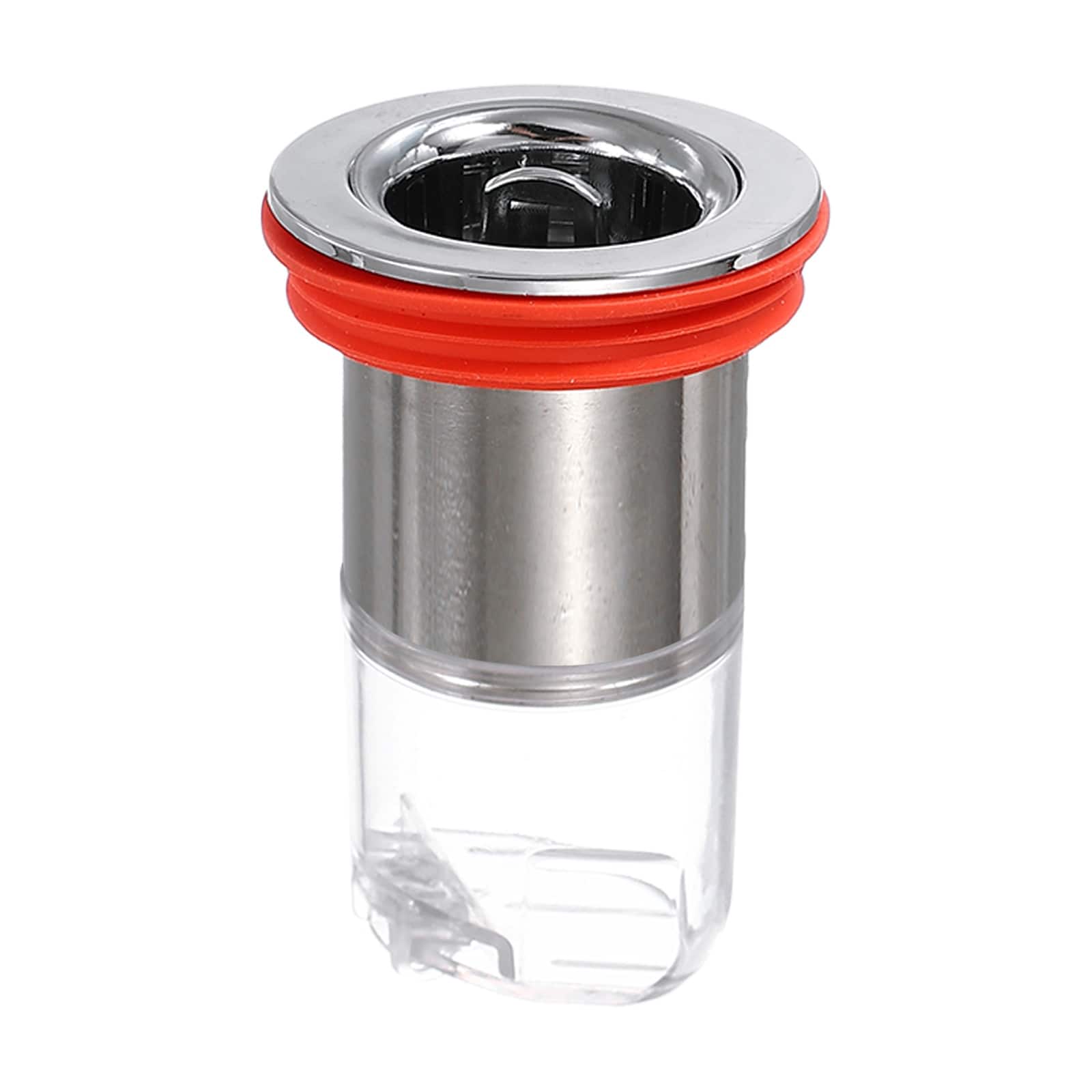 Unique Bargains - 3" Odor Proof Floor Drain, Floor Drain Shower Plug Drain Backflow Preventer for Pipes Tubes Bathroom/Kitchen - Red Silver/Transparent