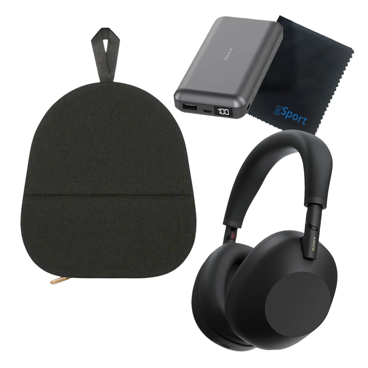 Sony WH-1000XM6 Wireless Noise Cancelling Over Ear Headphone Bundle with gSport Accessory Kit - Black