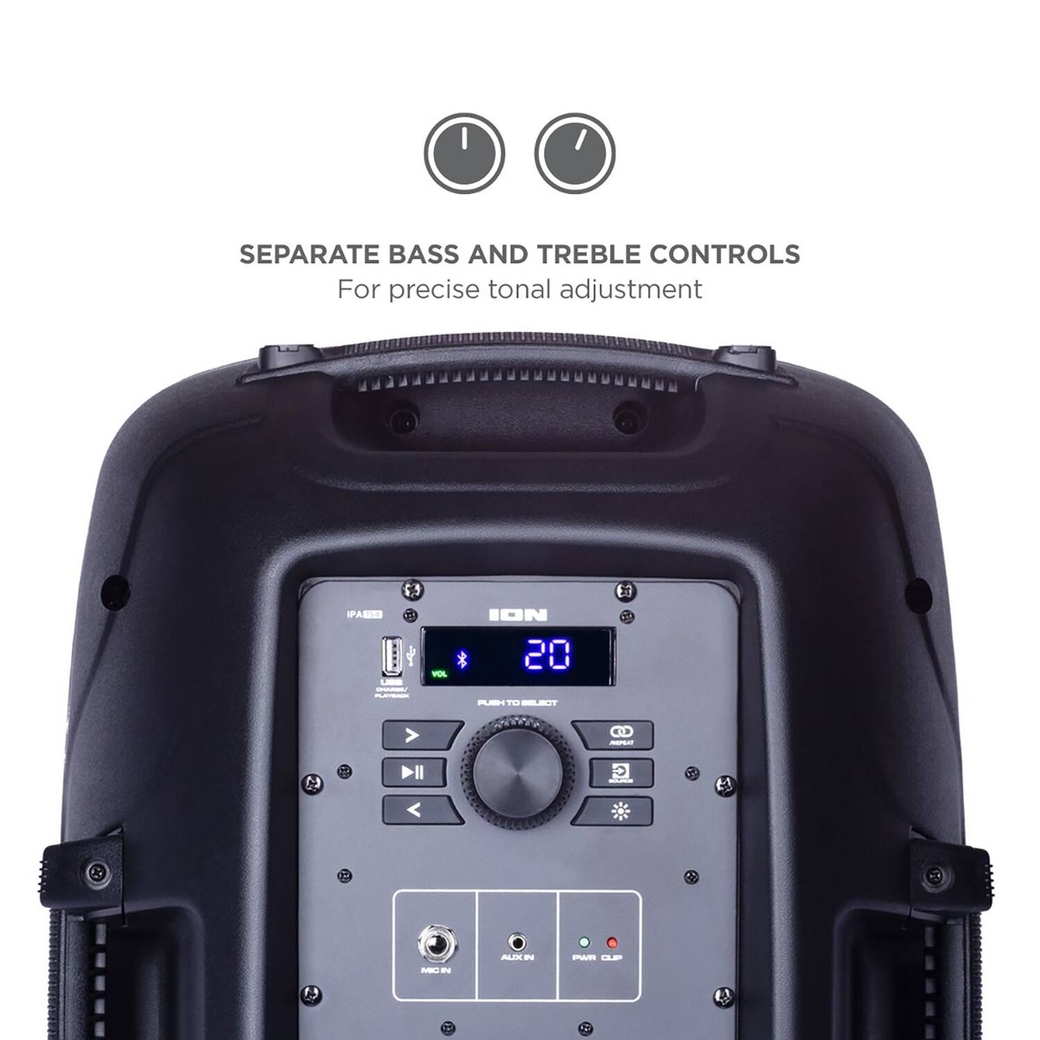 SEPARATE BASS AND TREBLE CONTROLS  
For precise tonal adjustment