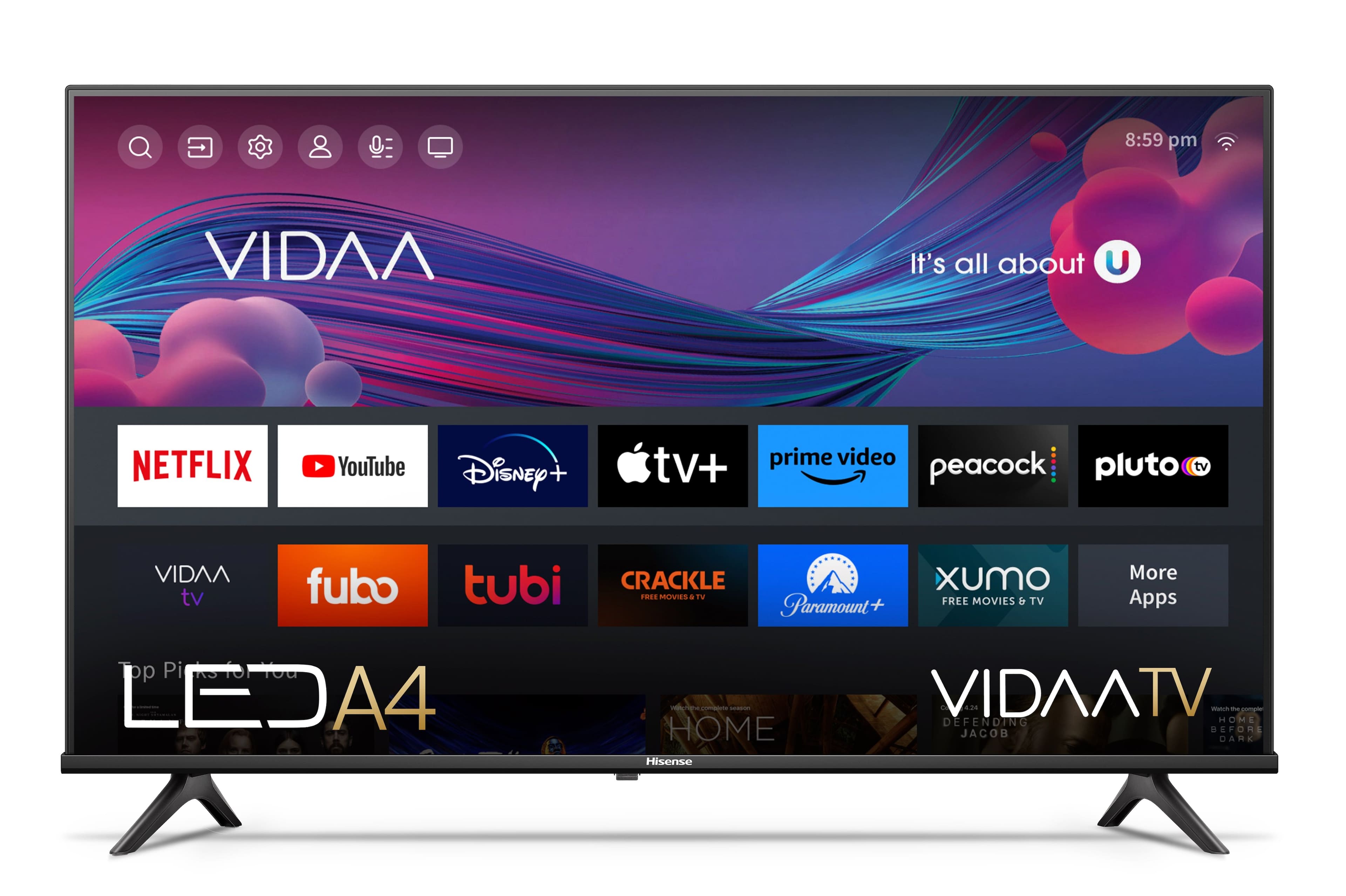 Front. Hisense - 32" Class A4 Series LED HD Smart Vidaa TV - Black.
