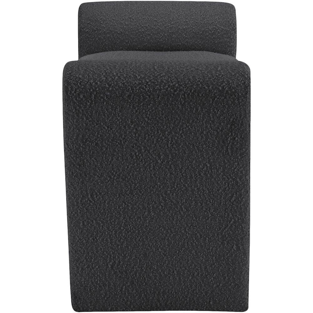 Alt View 3. Meridian Furniture - Stylus Black Boucle Fabric Bench - Black.