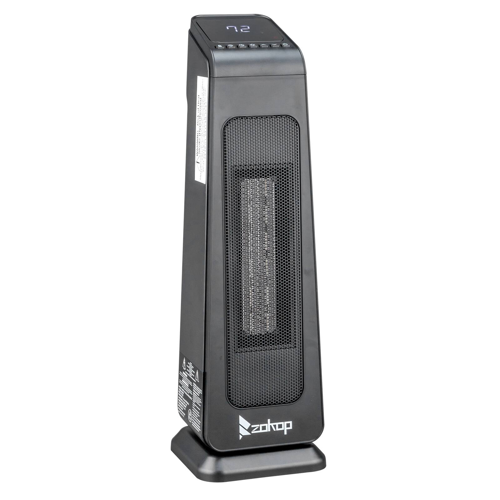 Alt View 8. Winado - 23" 1500W Portable Electric Heater with 3 Heat Settings, 70° Oscillation, Timer, Remote Control, Tip-Over Switch - Black.