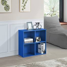 Kings Brand Furniture - George 4-Cube Children's Bookcase, Kids Toy Storage Shelf Organizer - Blue