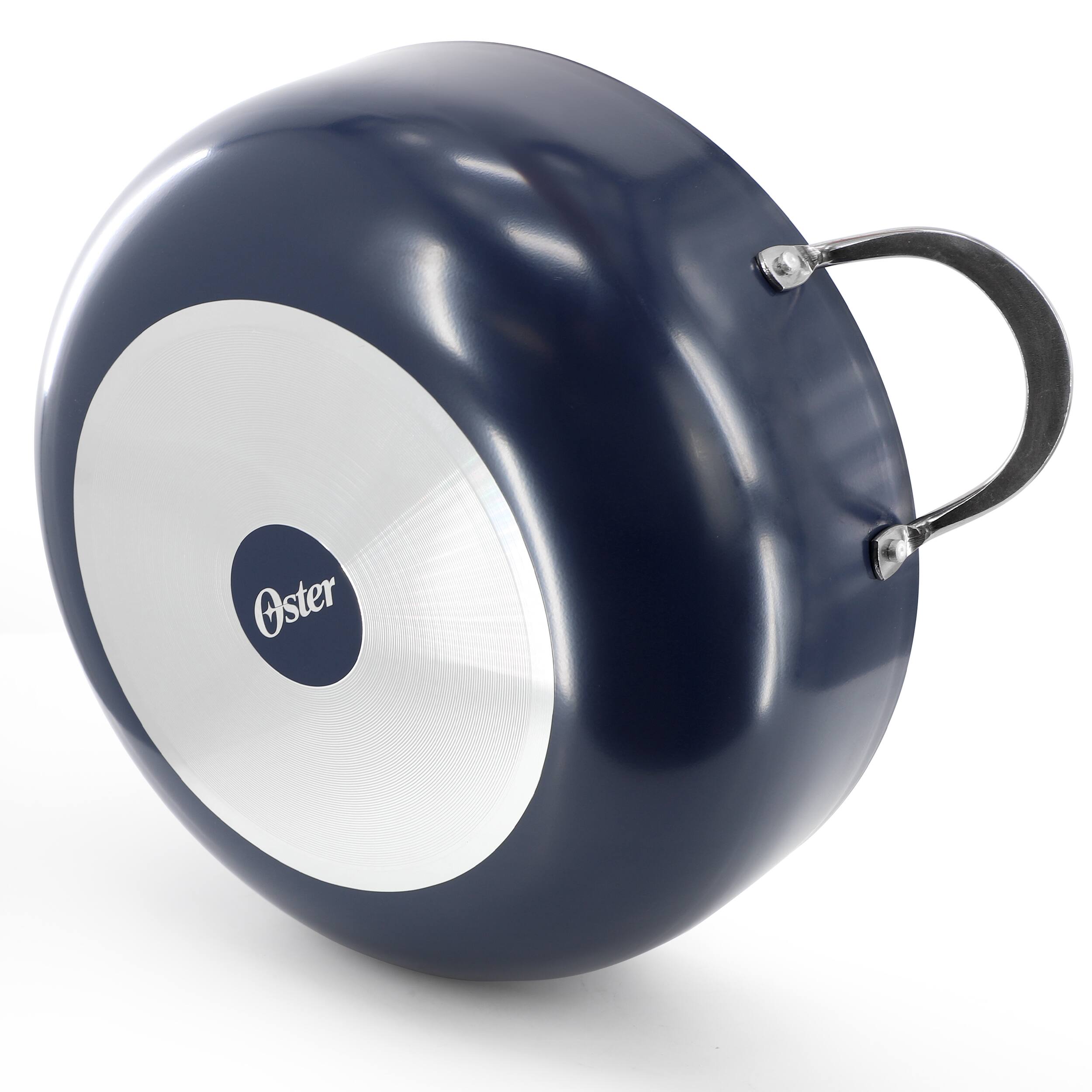 Alt View 2. Oster - Oster Cartagena 9.3 Quart Nonstick Aluminum Caldero with Lid in Dark Blue - Dark Blue.