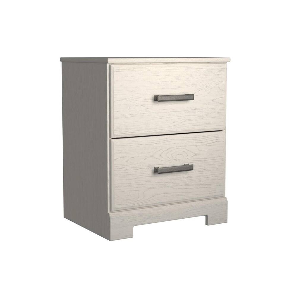Angle. Ashly - Stelsie 2-Drawer Night Stand - White - White.