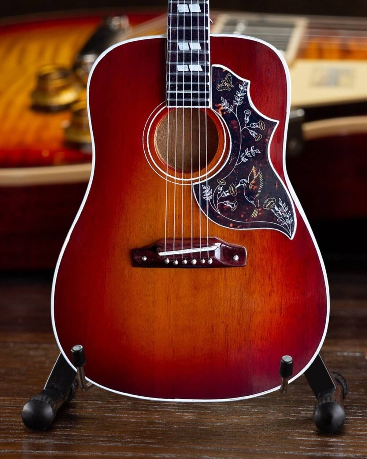 Alt View 2. Axe Heaven - Axe Heaven -Gibson Hummingbird Vintage Cherry Sunburst Mini Acoustic Guitar Replica Collectible   - Collectibles - Multicolor.