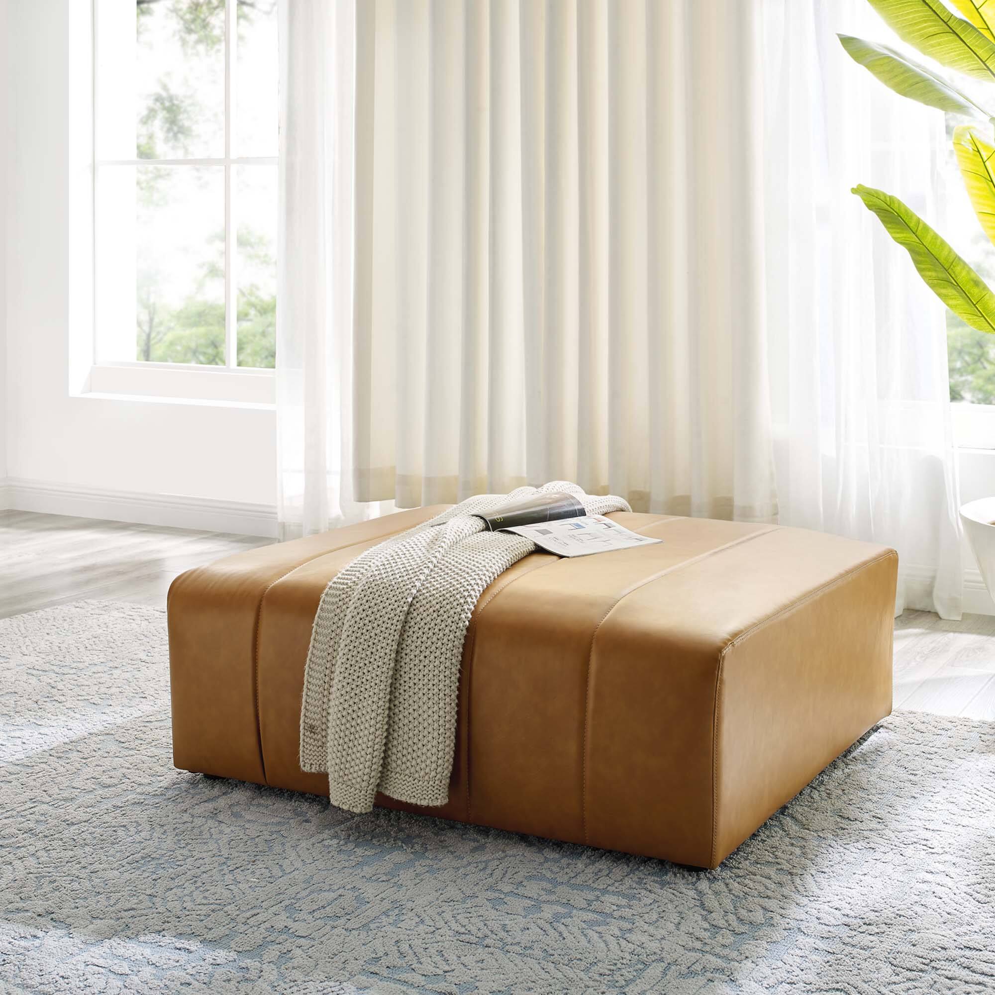 Alt View 5. Modway - Bartlett Vegan Leather Ottoman by Modway - Tan.
