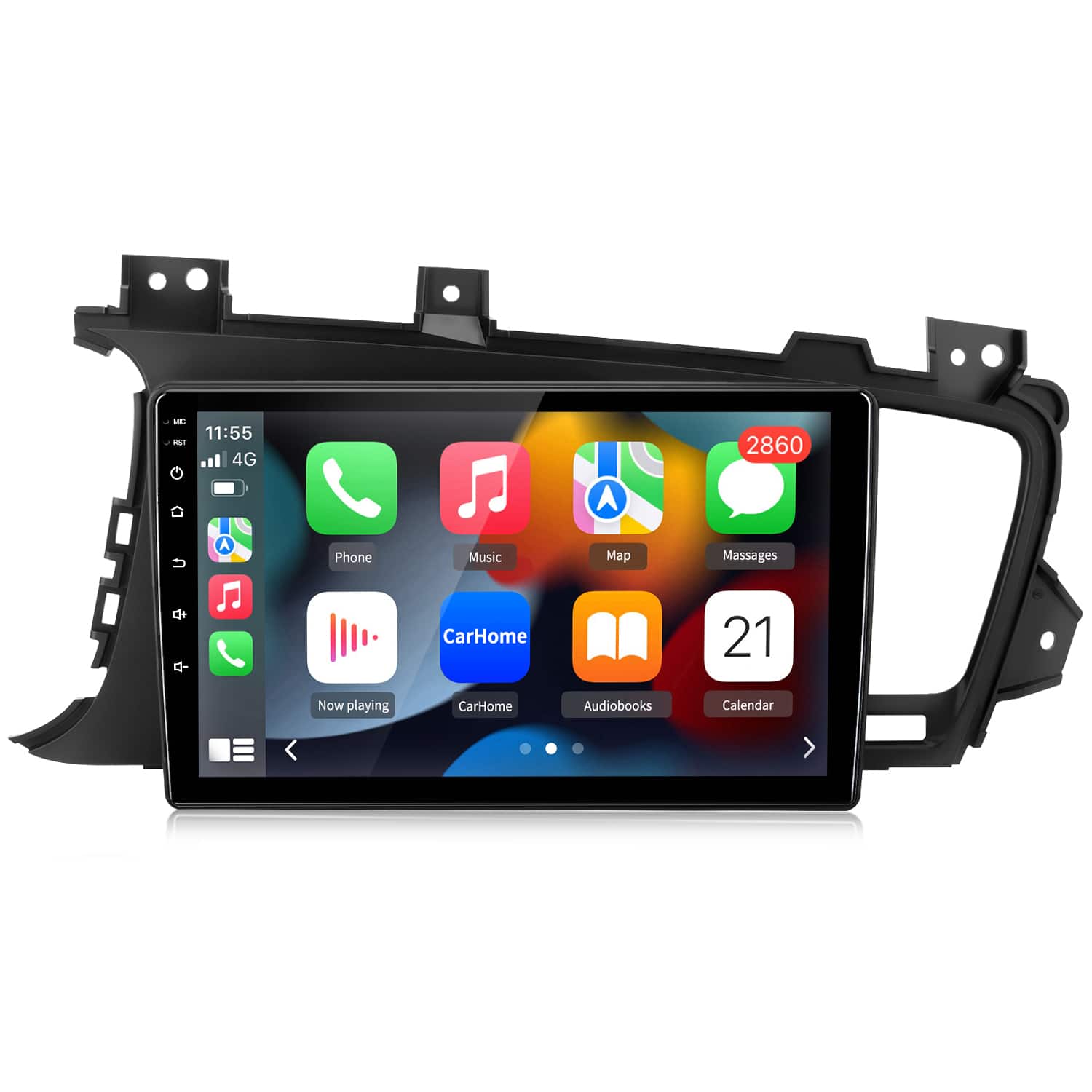 Junsun - 9" 8 Core 4+64GB carplay Android 15 For Kia Optima K5 2010-2013 Car Stereo Radio GPS Navi BT WIFI SWC DSP RDS FM - Black