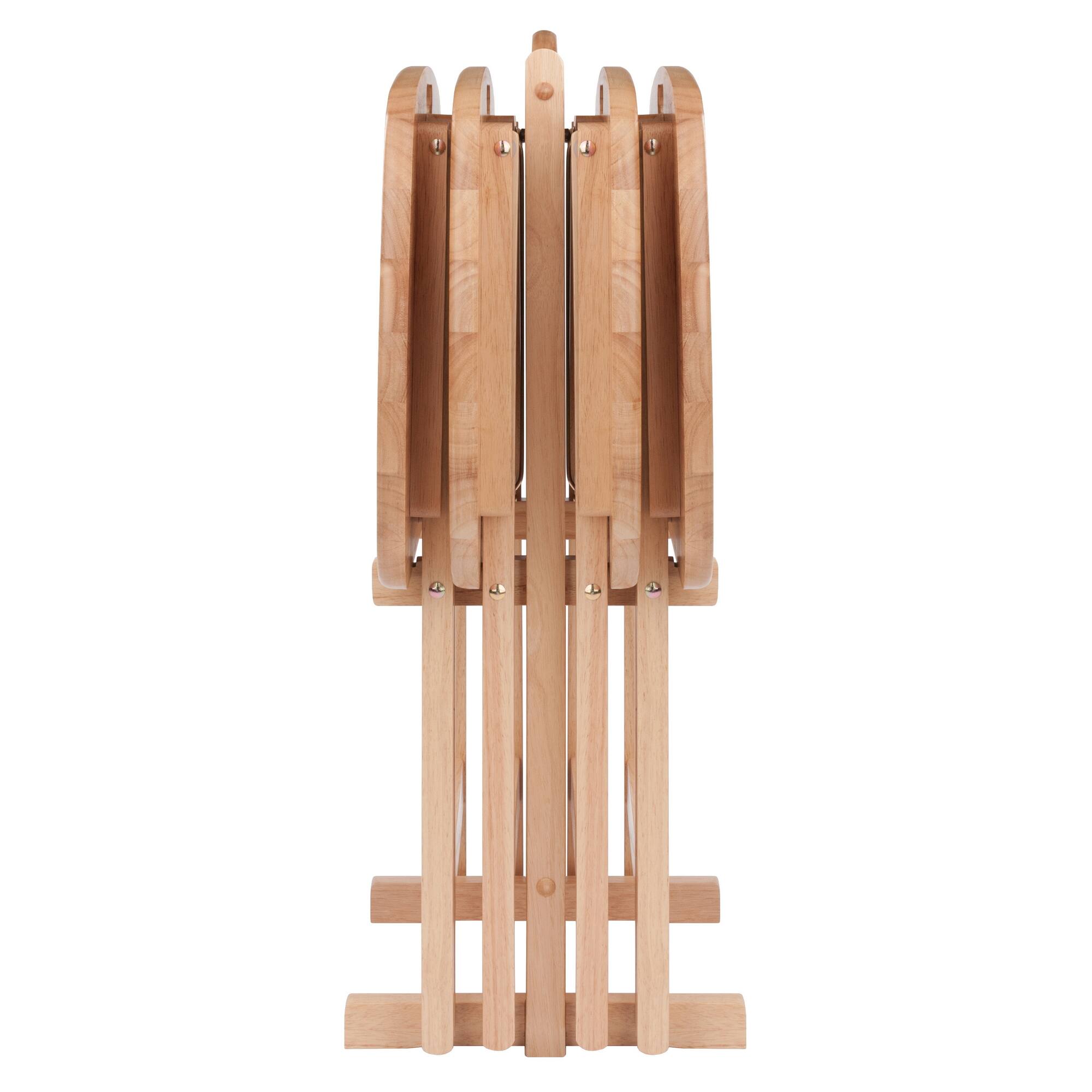 Alt View 4. Winsome Wood - Lucca 5-pc Snack Table Set - Natural.