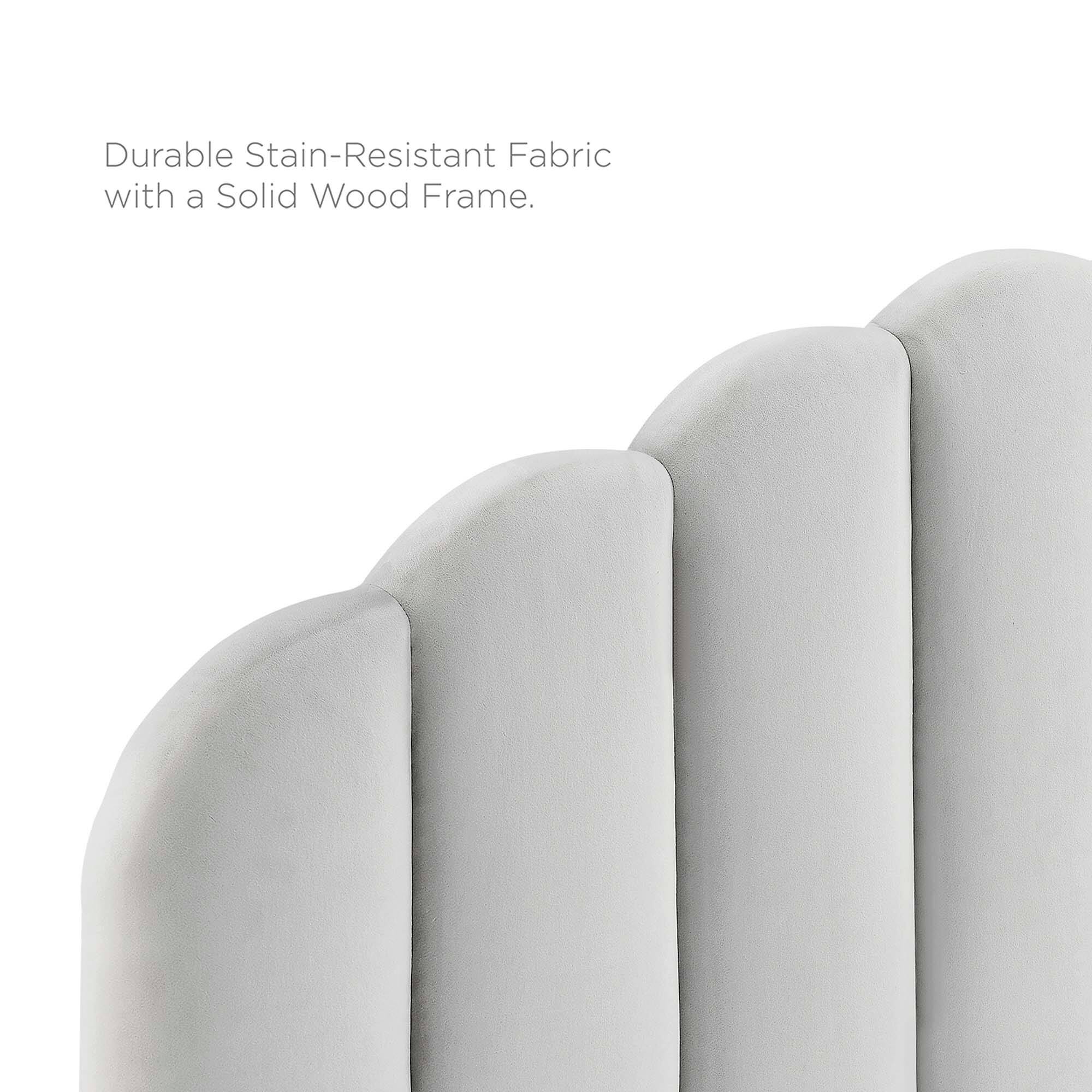 Durable Stain-Resistant Fabric with a Solid Wood Frame.