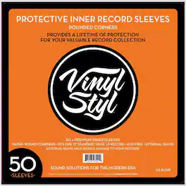 PopMarket - Vinyl Styl® VS-P-019 12 Inch Inner Record Sleeves - Round Corner - 50 Count (White) - BAGS / SLEEVES - Multicolor