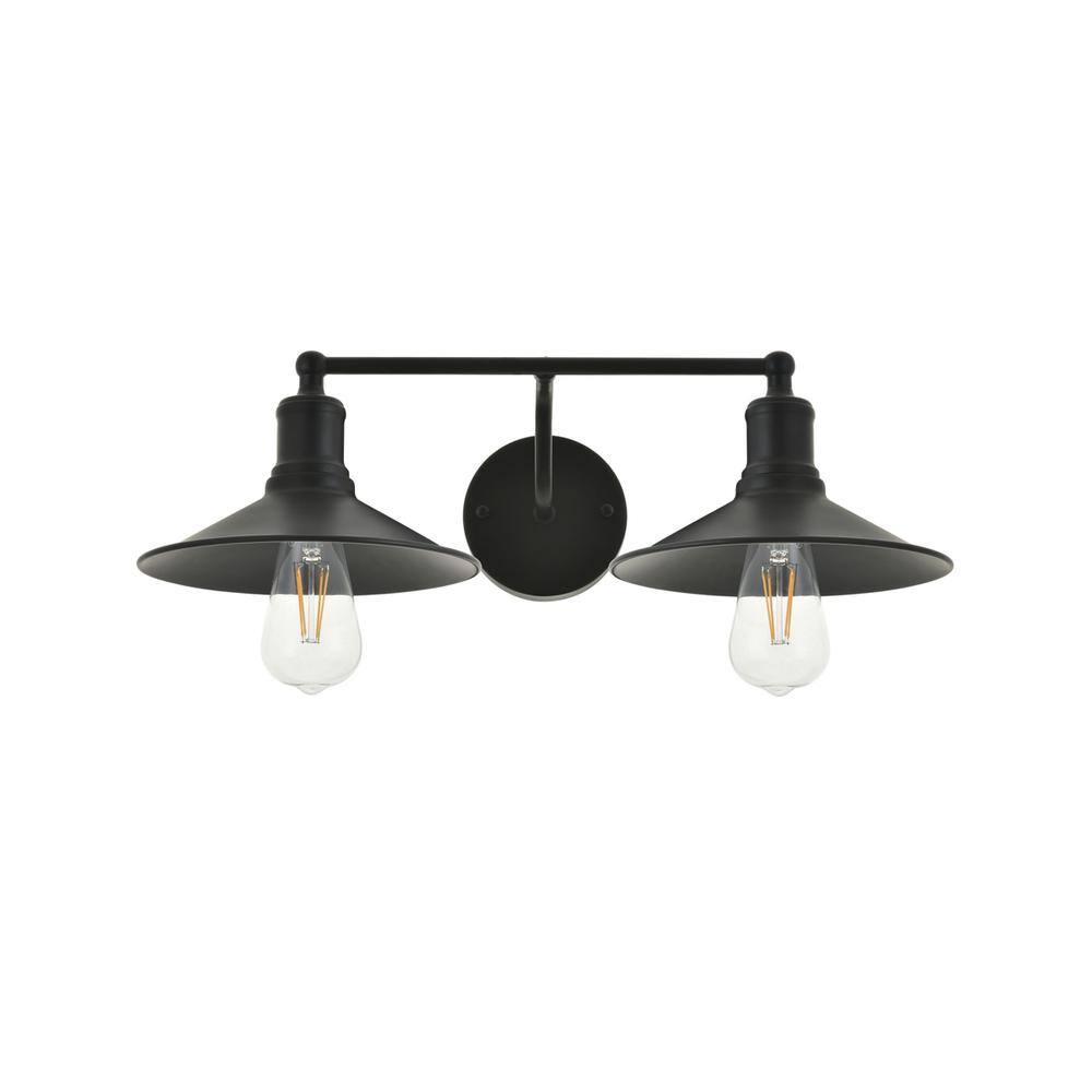 Alt View 4. Living District - Etude 2 light black Wall Sconce - Black.
