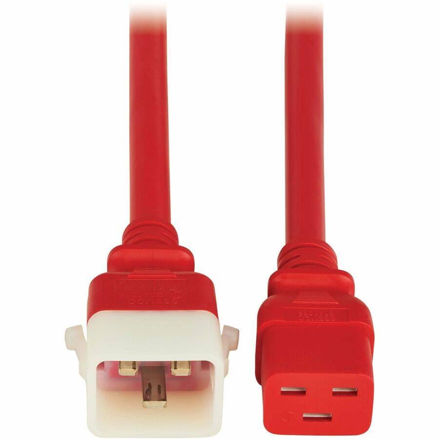 Alt View 2. Tripp Lite - PDU POWER CORDS C19 P-LOCK C20 HEAVY-DUTY 20A 12AWG 3FT RED 6 PACK - Red.