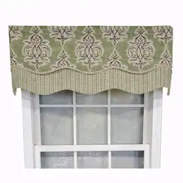 RLF Home - Luxurious Modern Design Classic Jenna Glory Style Window Valance 50" x 16" - Pear