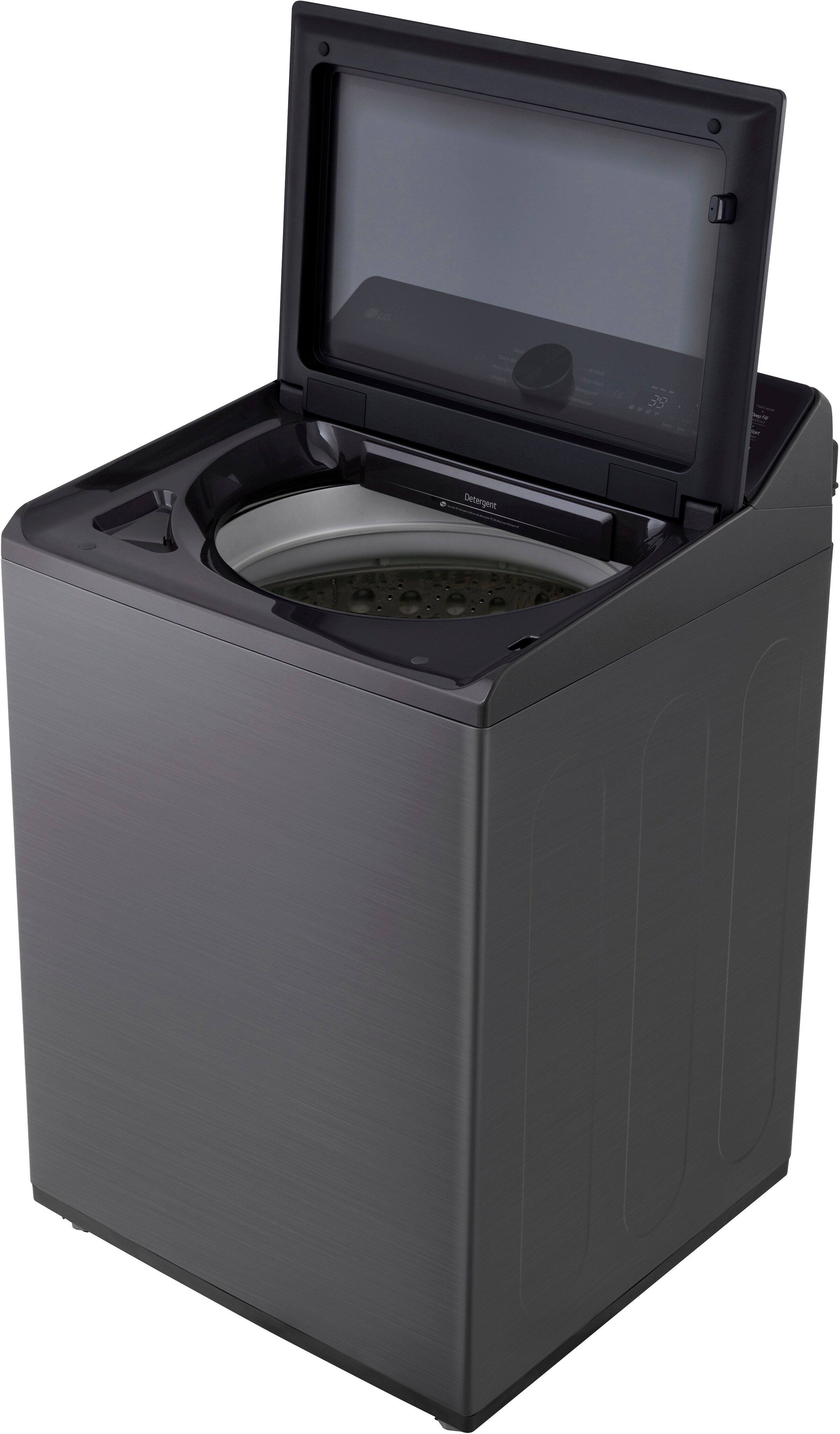 Alt View 19. LG - 5.0 Cu. Ft. High-Efficiency Smart Top Load Washer with Easy Unload - Platinum Black.