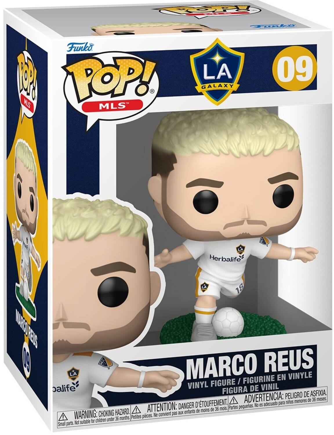 POPS Funko POP! R MLS Jnl LA 09 GALAXY LA Herbalife 18 MARC REUS FIGURINE EN VINYLE FIGURE / balife VINYL DE VINIL FIGURA DE ASFIXIA. ADVERTENCIA: PELIGRO DE ASFIXIA. Partes pequeñas. No es adecuado para niños menores de 36 meses. ATTENTION: DANGER D'ETOUFFEMENT. Petites pièces. Ne convient pas aux enfants de moins de 36 mois. WARNING: CHOKING HAZARD. Small parts. Not suitable for children under 36 months.
