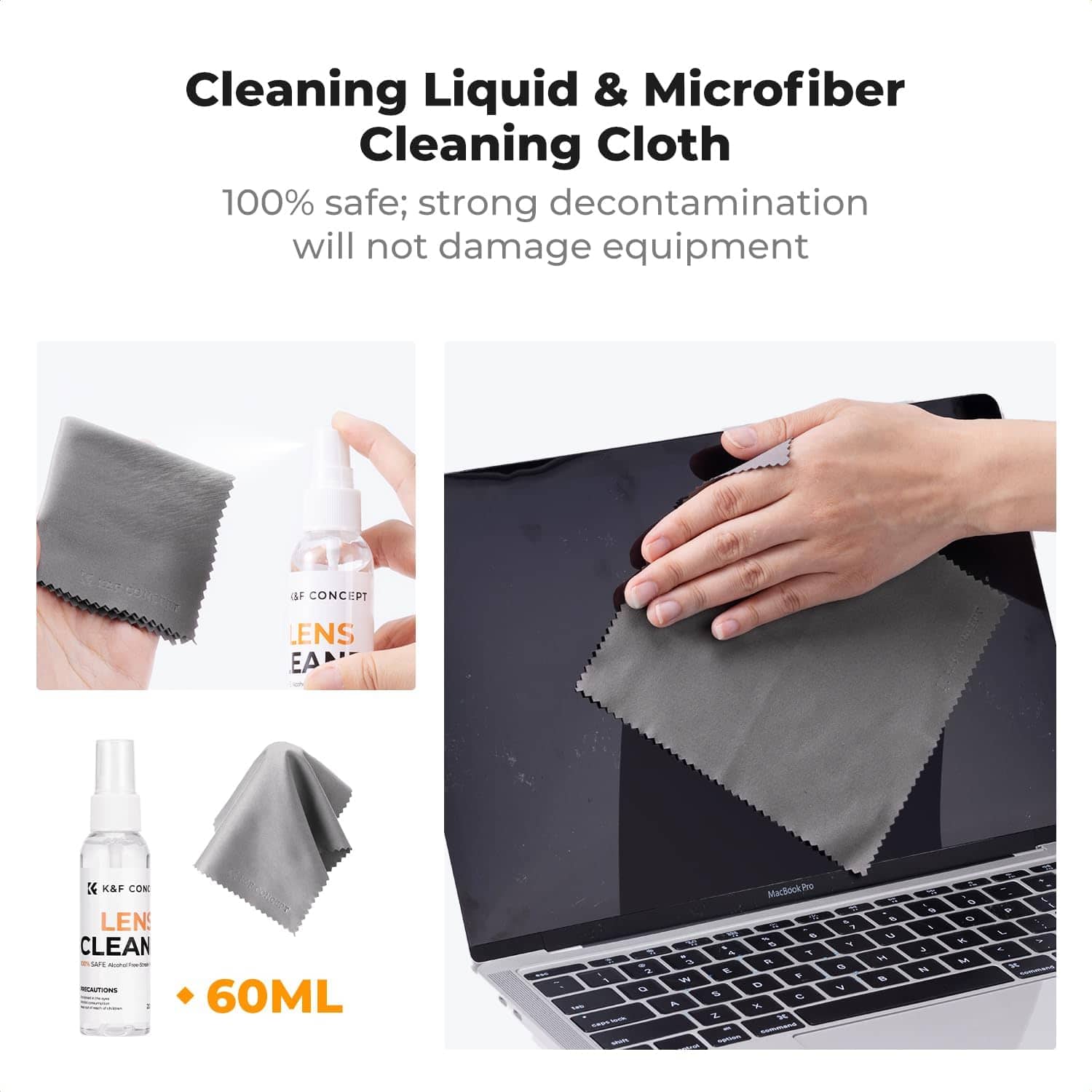 RTMB - 6-in-1 Laptop & Keyboard Cleaning Kit with Gel & Spray for MacBook & PC - Black