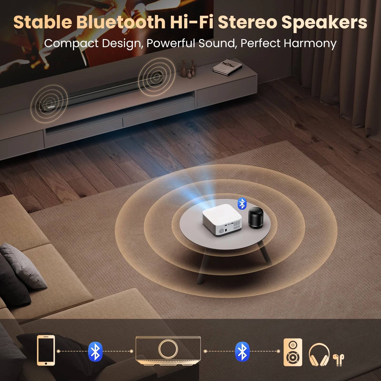 Stable Bluetooth Hi-Fi Stereo Speakers  
Compact Design, Powerful Sound, Perfect Harmony
