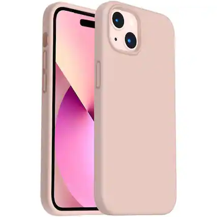 Front. Entronix - Entronix Soft-Touch Liquid Silicone Case for iPhone 15 Plus - Ultimate Protection and Style - Gold.