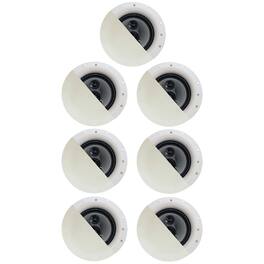 Acoustic Audio by Goldwood - CSic84 Frameless 8" in Ceiling 7 Piece Speaker Set 3 Way Home Theater Speakers - Paintable White