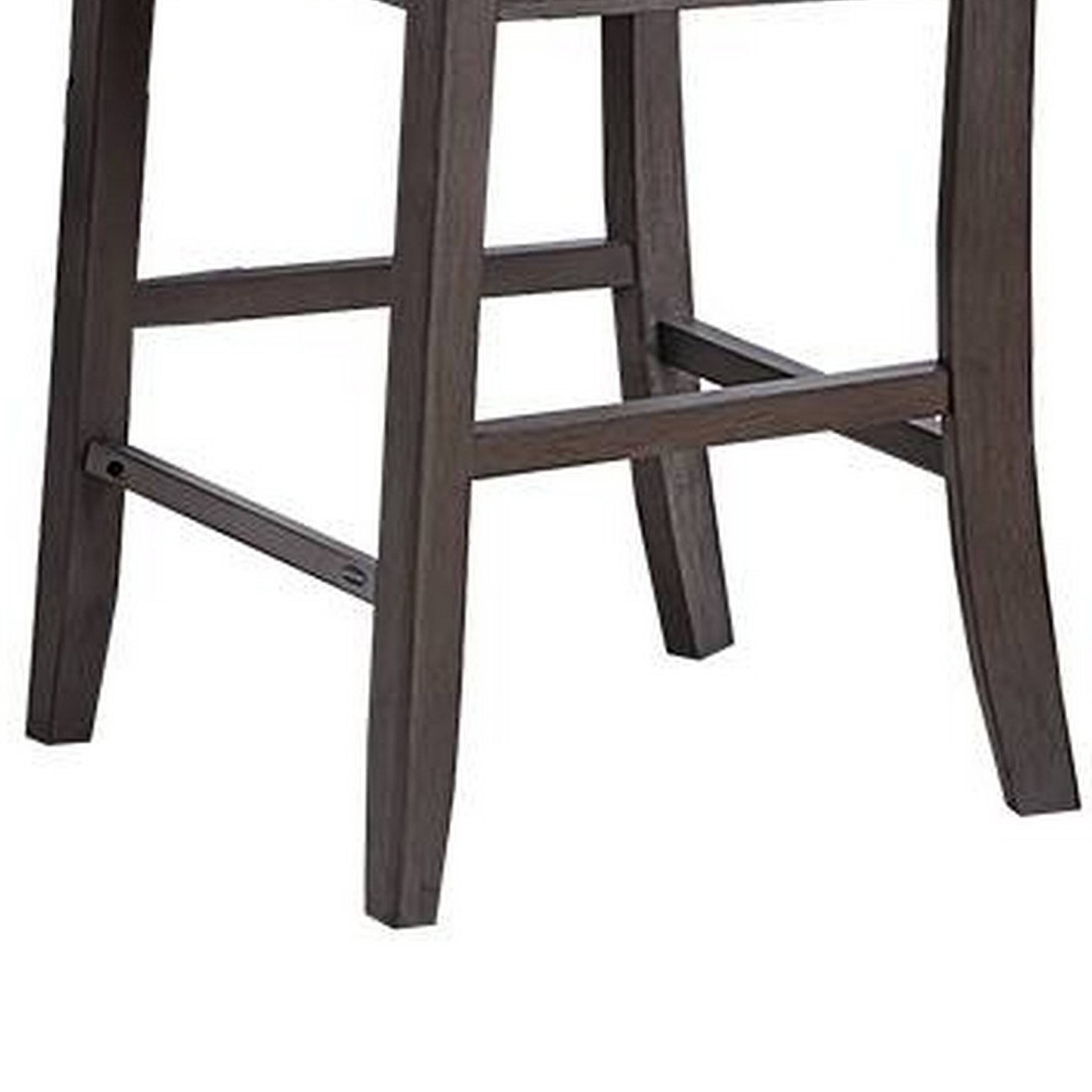 Alt View 3. Manhattan Lane - Raha Counter Height Chairs, Set of 2, Nailhead Trim, Open Square Back - Gray, Brown.