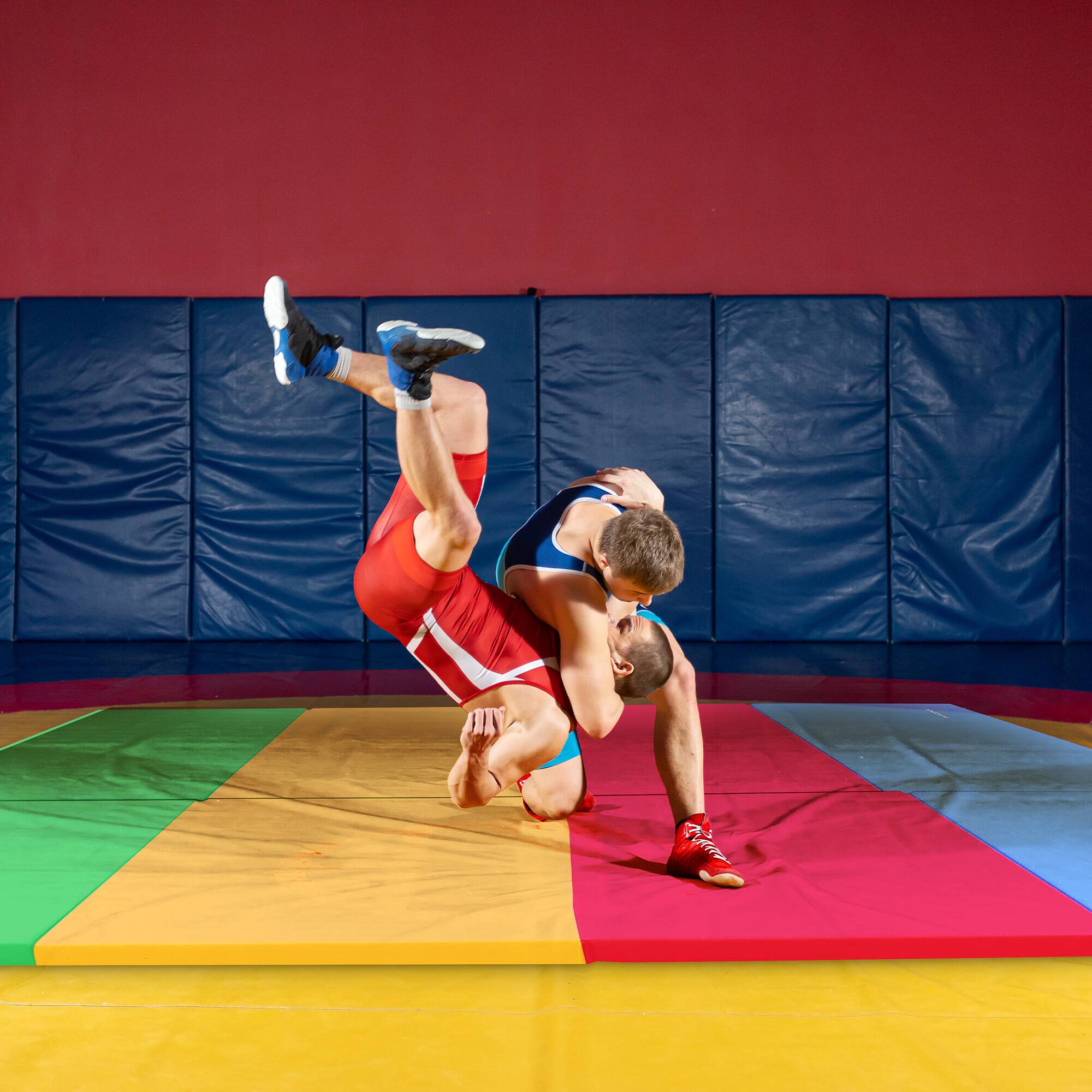 Alt View 4. BalanceFrom Fitness - BalanceFrom 4' x 8' x 2" All Purpose Folding Fitness Gymnastics Gym Mat, Multi - Multi-Color.