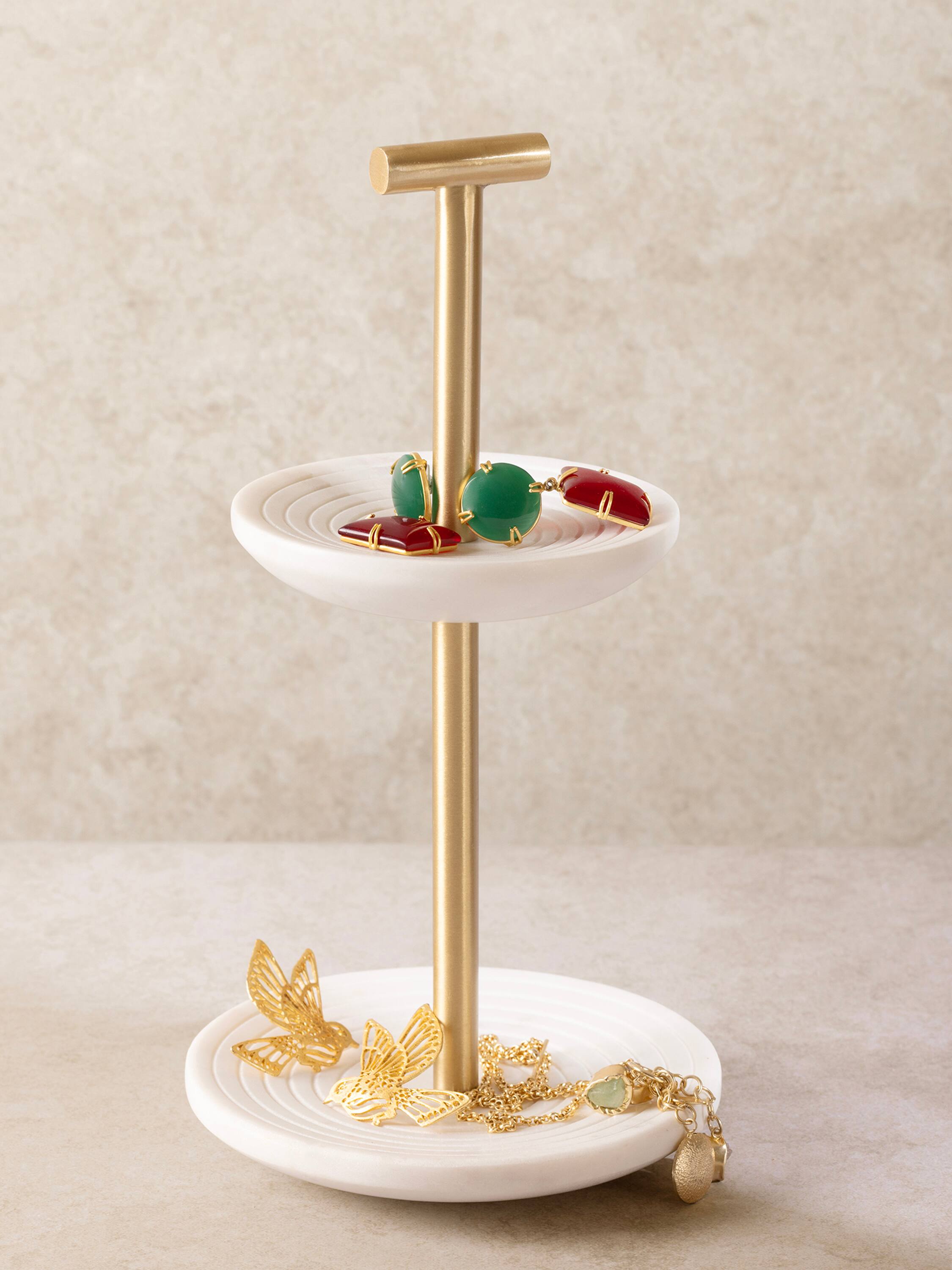 Angle. GAURI KOHLI - Regalia Jewelry Stand - Shades of white.