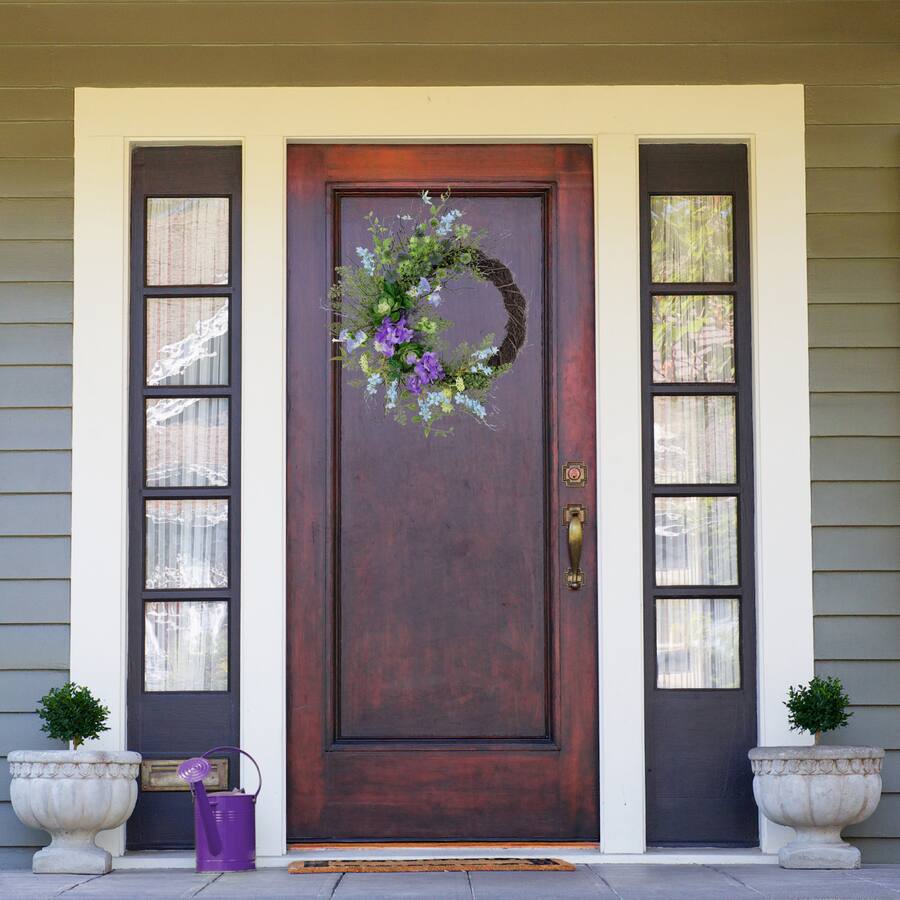 Northlight Mixed Wild Flowers and Twig Artificial Spring Wreath, 24 ...