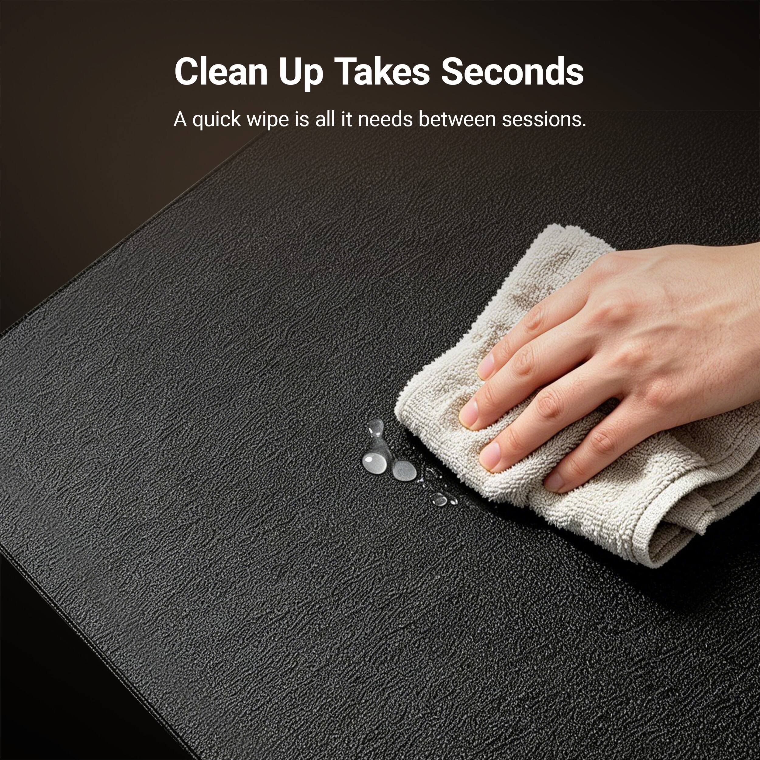 Clean Up Takes Seconds  
A quick wipe is all it needs between sessions.