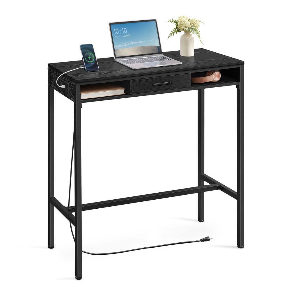 Songmics Home - Bar Table – Bar Height Pub Table with Storage for Kitchen and Dining - Black