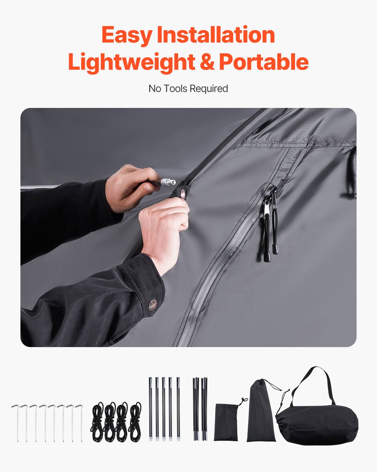 Easy Installation Lightweight & Portable
No Tools Required