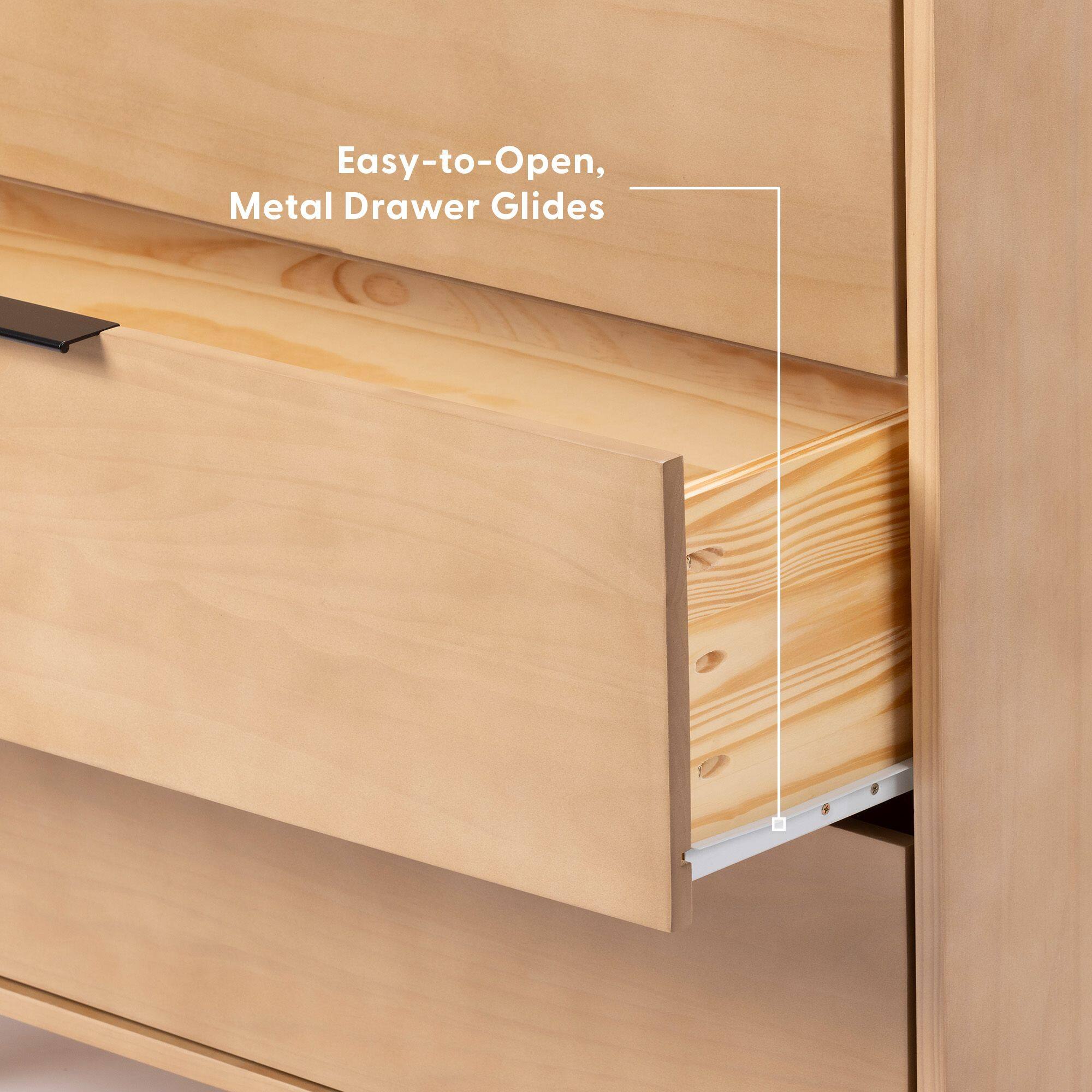 Easy-to-Open, Metal Drawer Glides