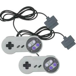 Home Collection - 2× Super Nintendo SNES System Console Replacement Controllers (6FT Cable, Model SNS-005) - Gray