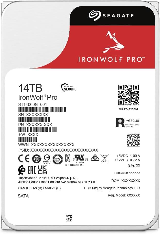 Seagate IronWolf Pro ST14000NE0008 14 TB Hard Drive 3.5