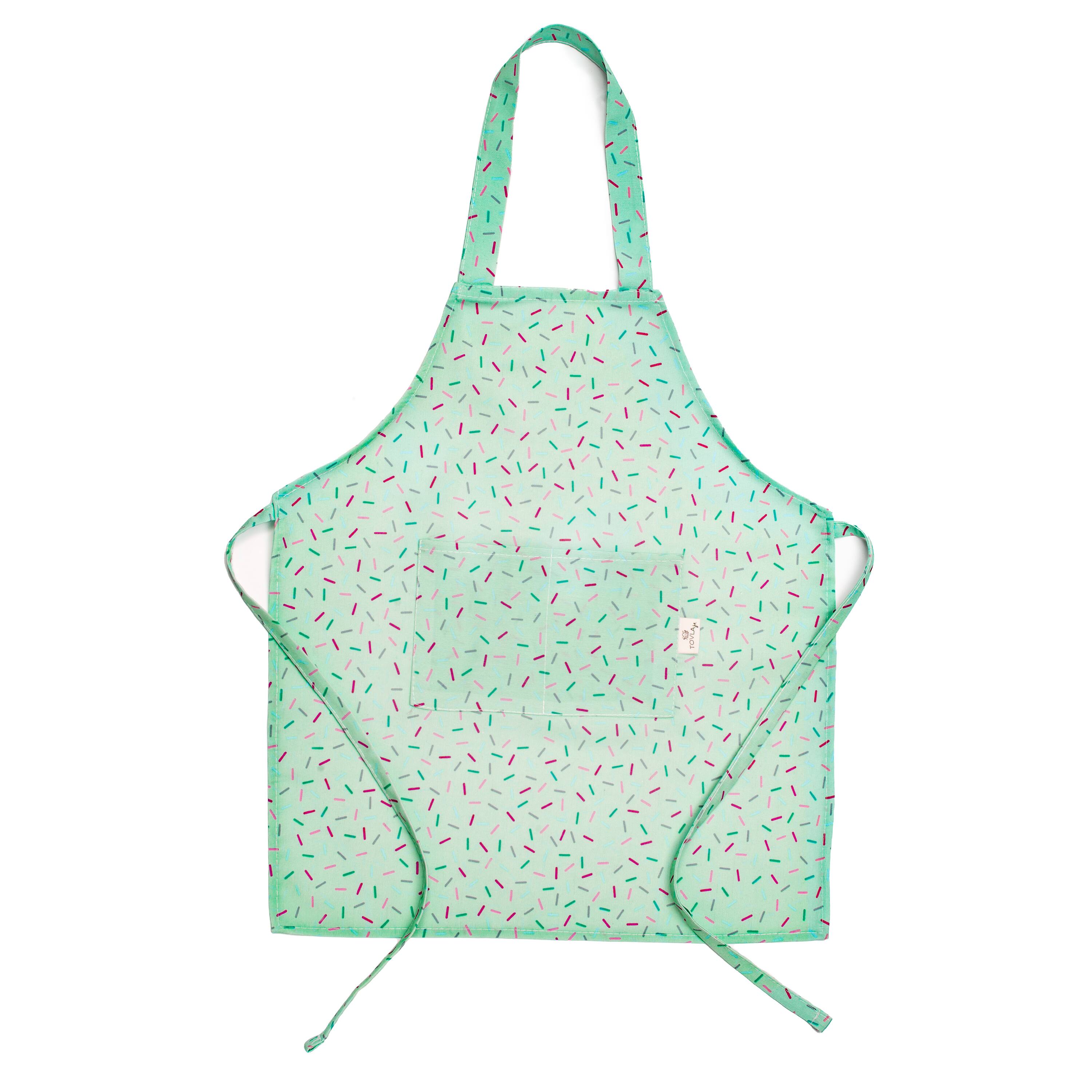 Alt View 2. Tovla Jr - Apron Gift Set for Kids - Baking and cooking with Pocket for Boys and Girls - Sprinkle Print - Multi-colored.