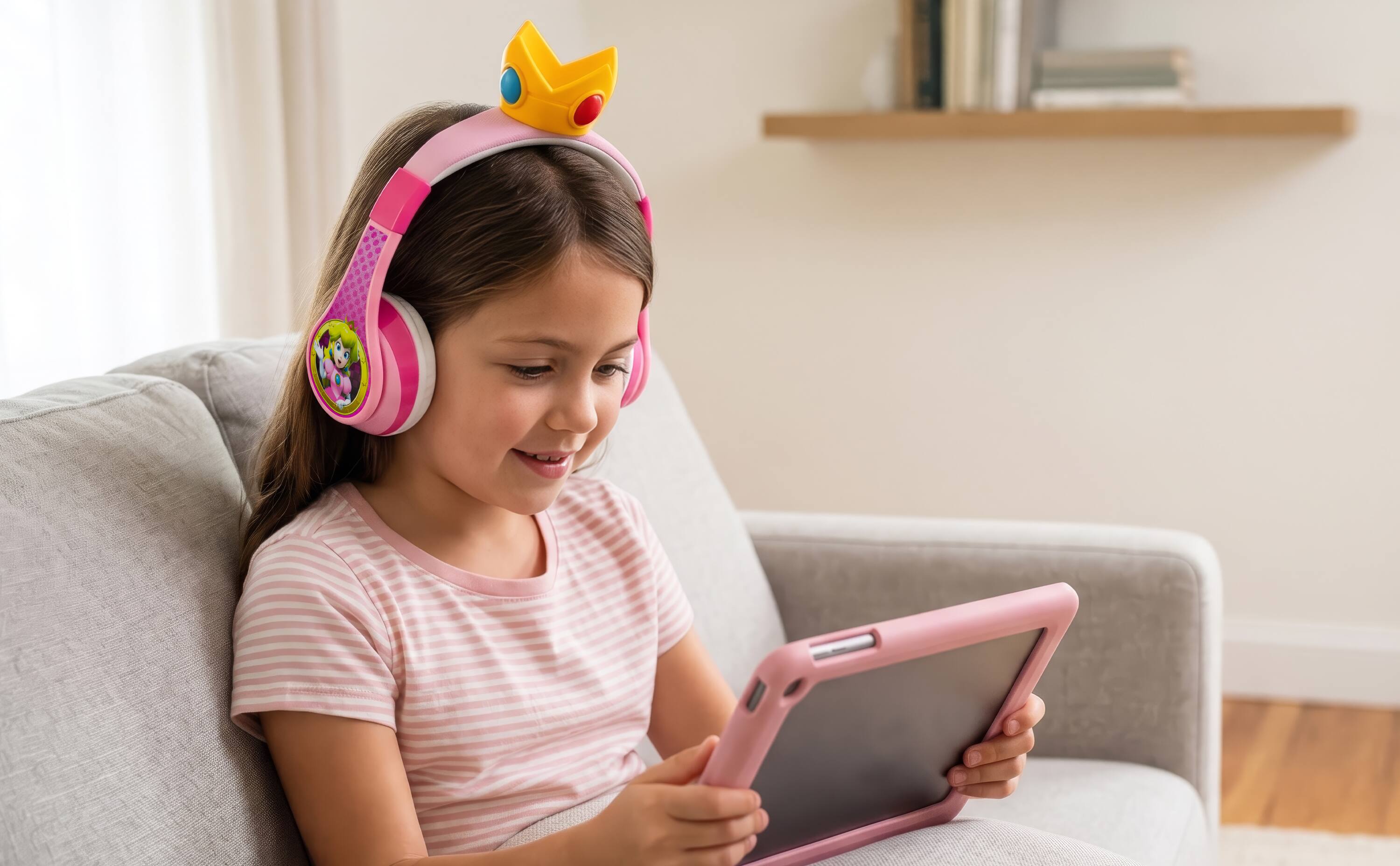 Back. eKids - Princess Peach Bluetooth Headphones for Kids.