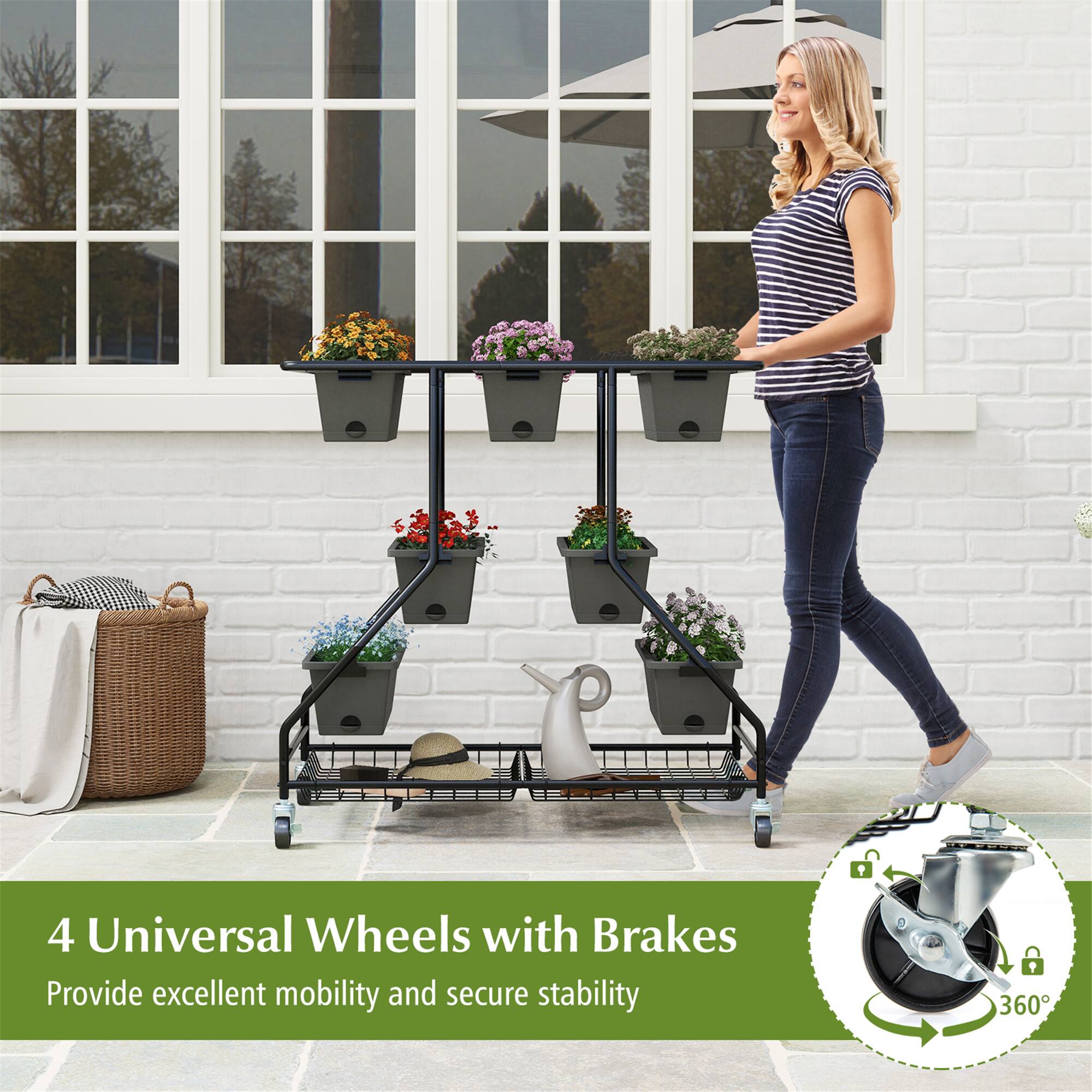 4 Universal Wheels with Brakes  
Provide excellent mobility and secure stability