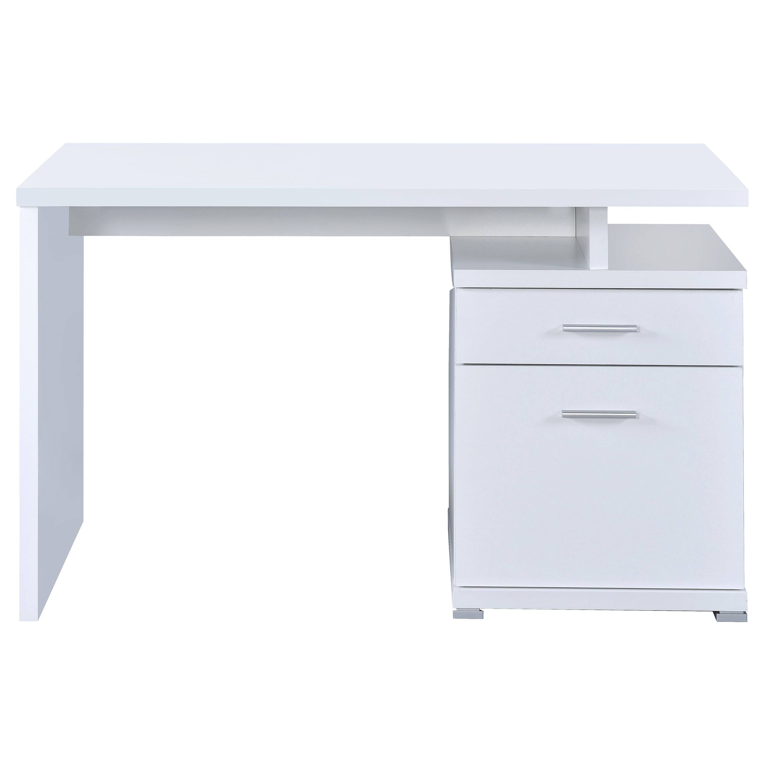 Alt View 2. APRILSOUL - 1pc Contemporary Sleek Office Desk 47-inch 2-drawer Office Computer Desk Reversible White Finish - White.