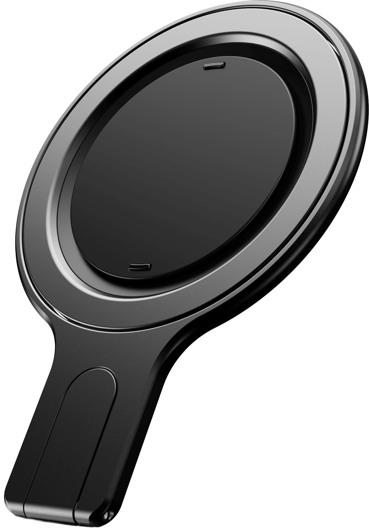 Angle. OhSnap - Snap Grip Stand Magnetic Phone Grip - Portrait stand, Ultra Thin, Fits Any Phone - Boring Black.
