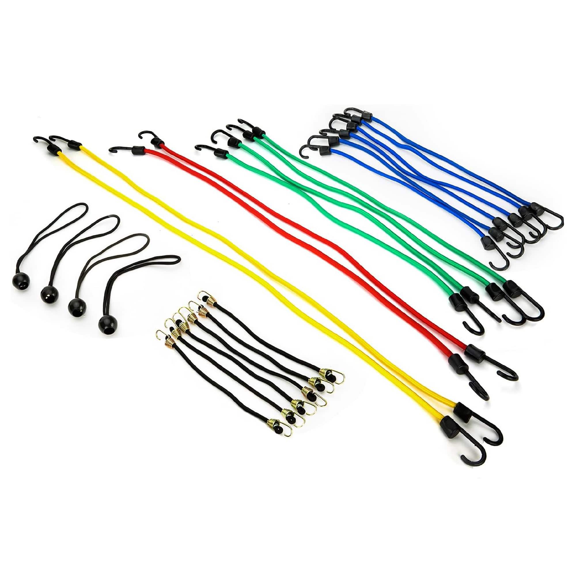 STP - 24-Piece Heavy-Duty Bungee Cord Assortment with Durable Hooks, UV-Resistant Tie-Down Straps for Cargo - Multicolor price history on PriceWatchPro