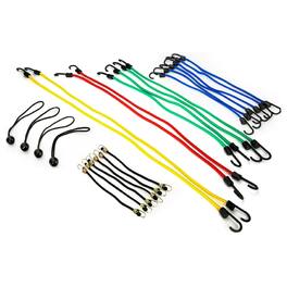 24-Piece Heavy-Duty Bungee Cord Assortment with Durable Hooks, UV-Resistant Tie-Down Straps for Cargo