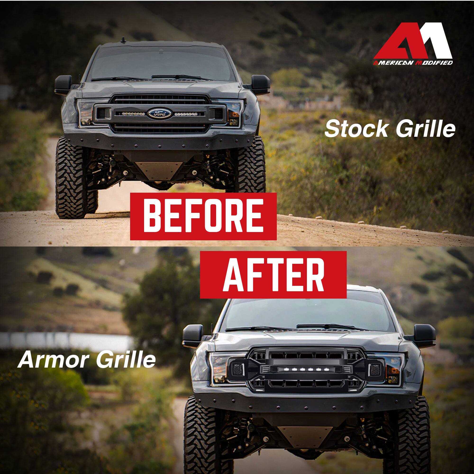 **Before**

Stock Grille

**After**

Armor Grille

American Modified