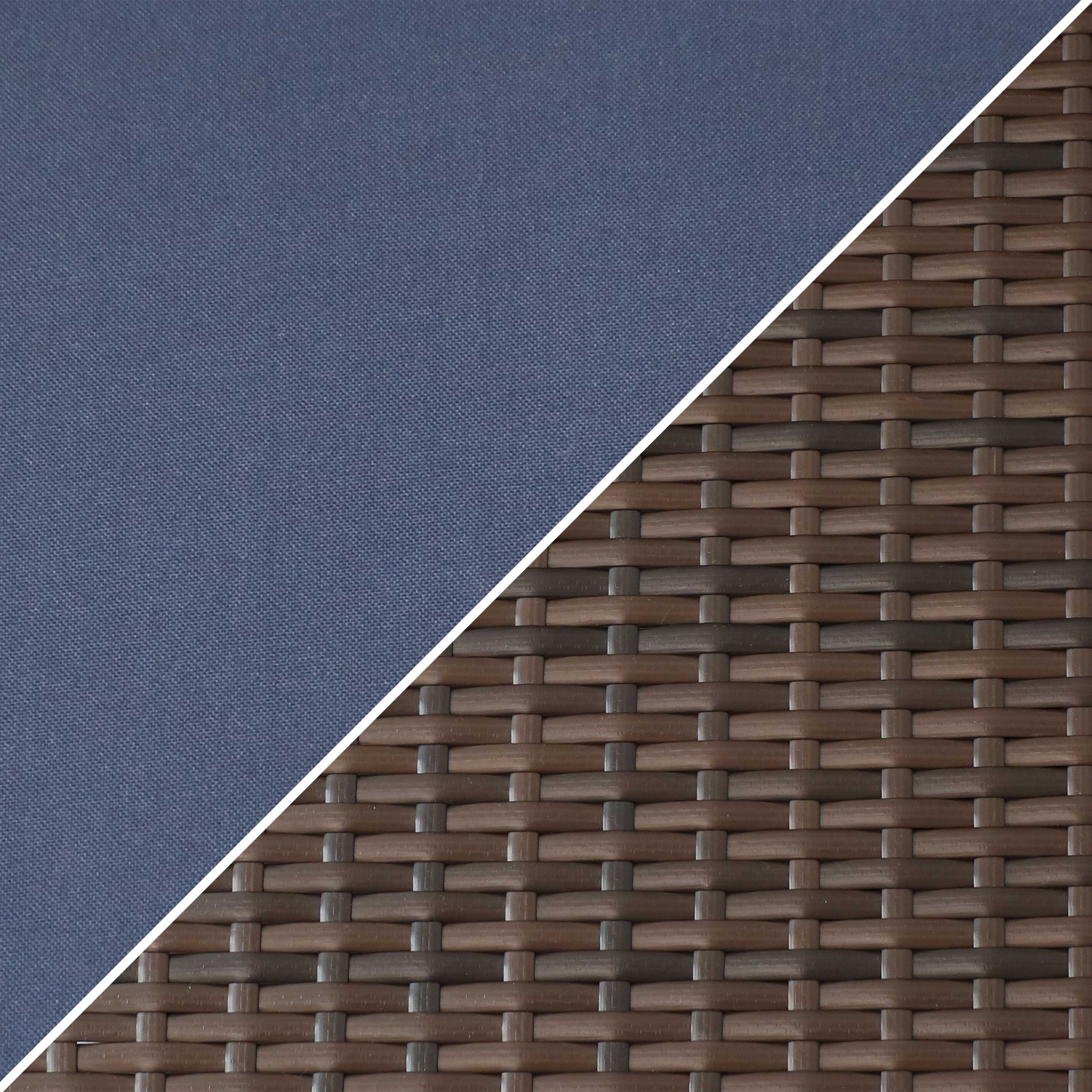 Alt View 8. Sunnydaze - Ardfield Rattan 4-Piece Patio Furniture Set - Brown Rattan with Navy Cushions.