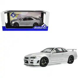 1999 Nissan Skyline GT-R (R34) Z-Tune RHD (Right Hand Drive) Silver Metallic 1/18 Diecast Model Car by Solido